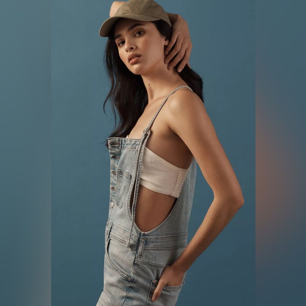 New Anthropologie Pilcro Painter Denim Overalls Size XL - Picture 3 of 7